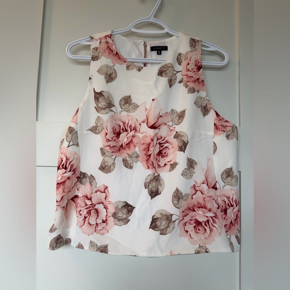 Floral Sleeveless Top with Back Detail